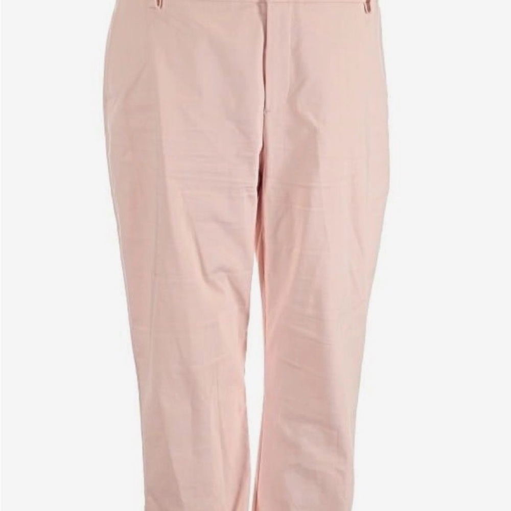 CAbi Pale Pink Straight-Leg Trousers